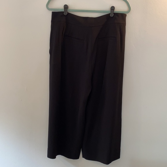 A.L.C. Black Viscose Wide Leg Cropped Pants Trousers Women's 10 - Picture 5 of 9